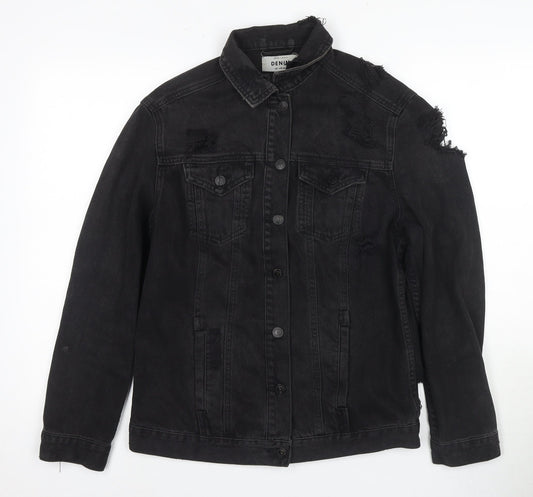 New Look Black Women's Denim Jacket Size 8