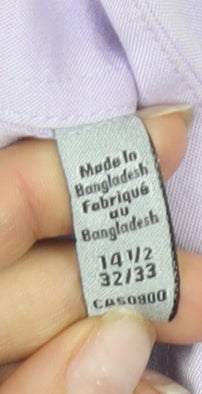 DKNY Men's Purple Slim Fit Formal Dress Shirt