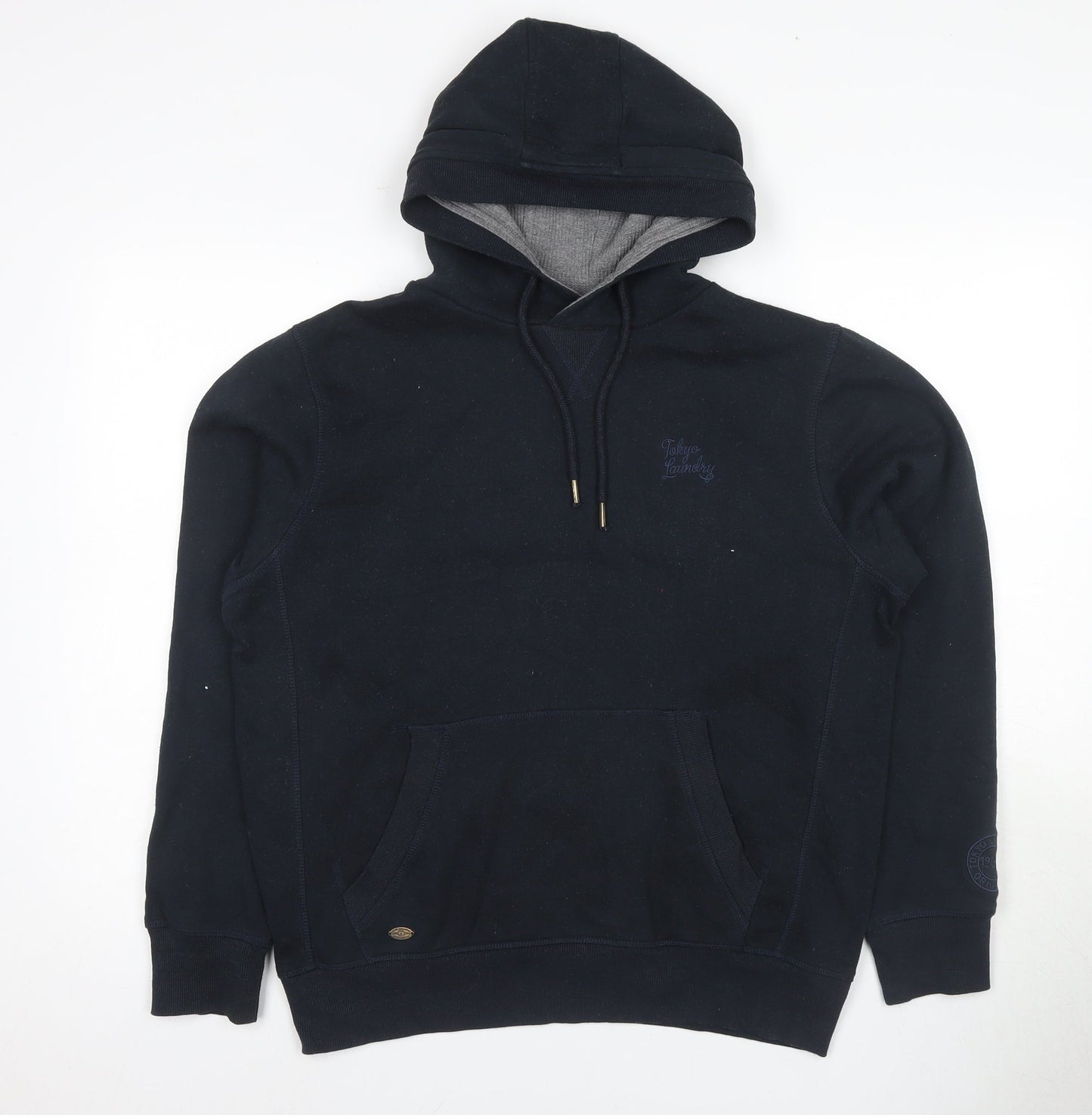 Tokyo Laundry Men's Black M Pullover Hoodie, Logo Detail