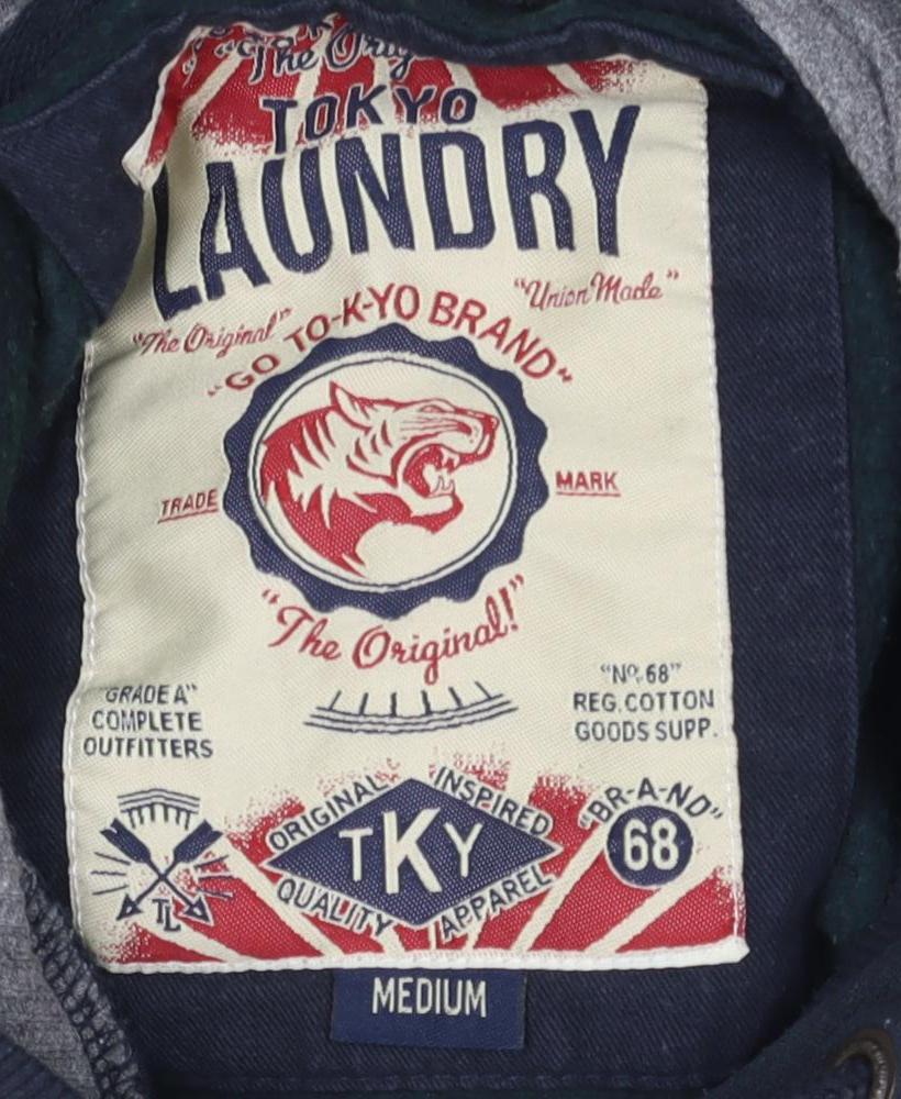 Tokyo Laundry Men's Black M Pullover Hoodie, Logo Detail