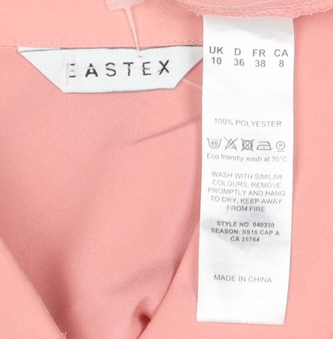 Eastex Women’s Pink Button-Up Shirt Size 10