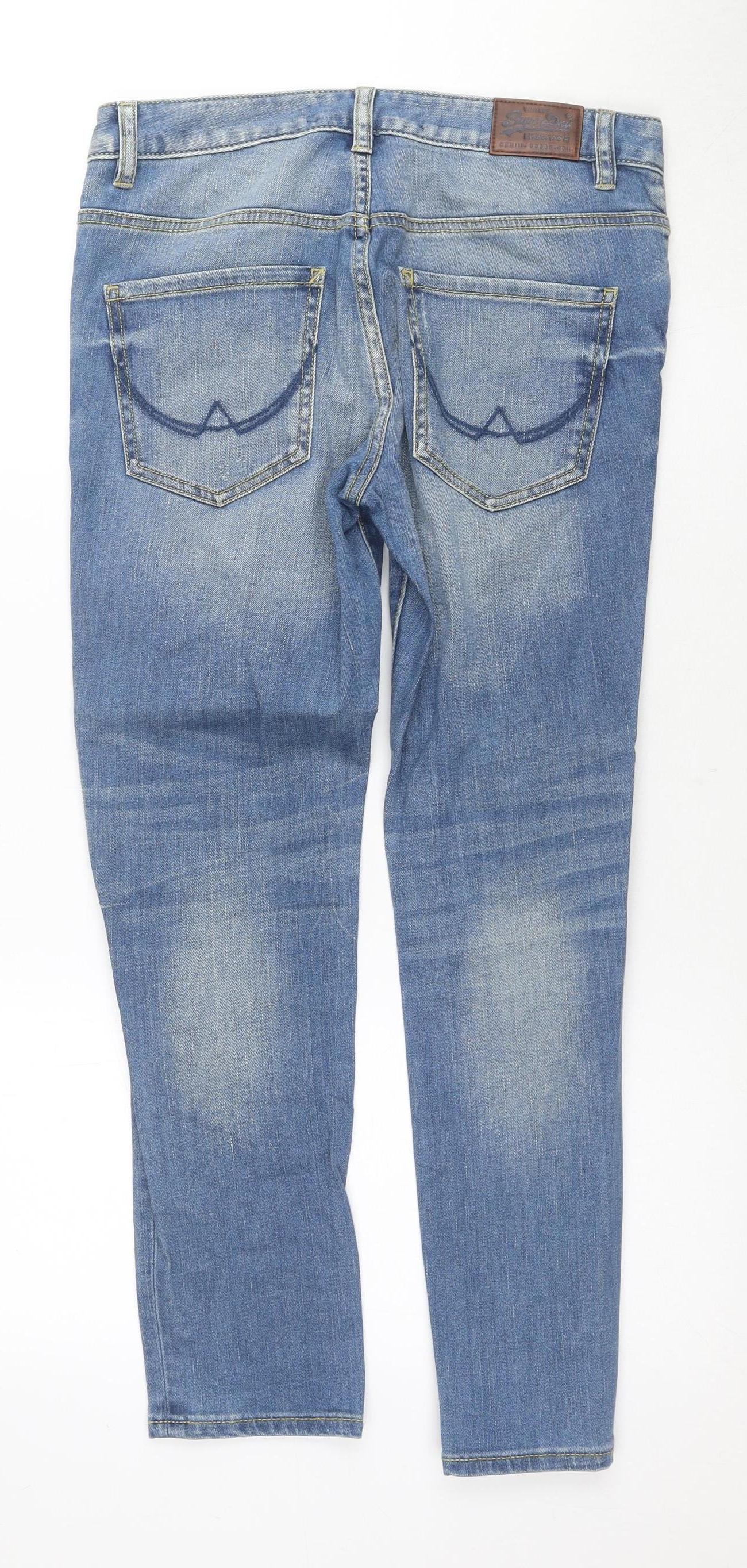 Superdry Women's Blue Boyfriend Jeans Size 4