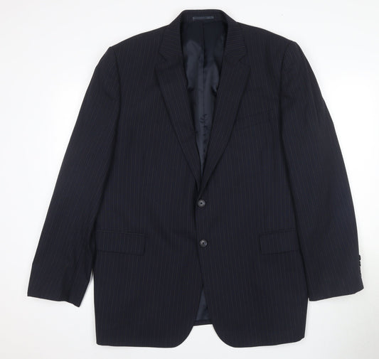 Jaeger Men's Blue Wool Suit Jacket - 46R