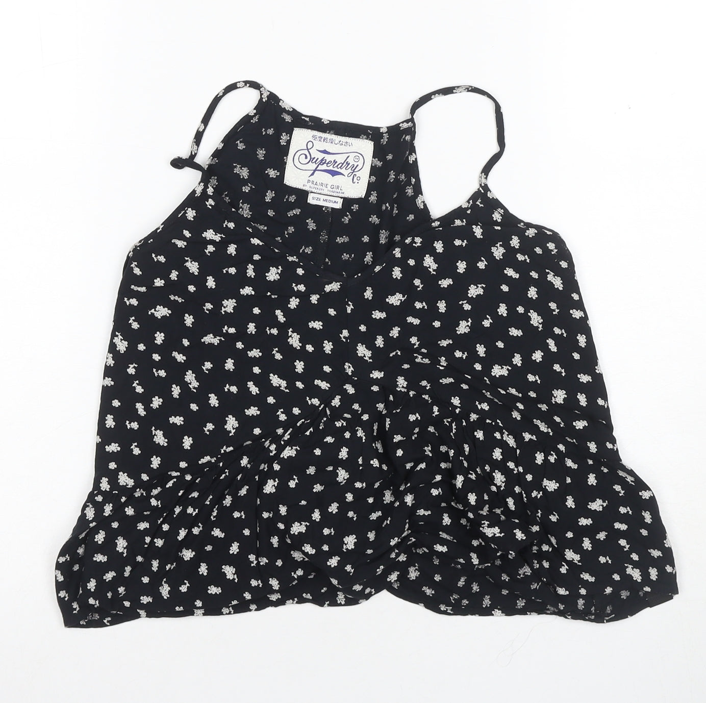 Superdry Women's Black Floral Viscose Camisole Tank