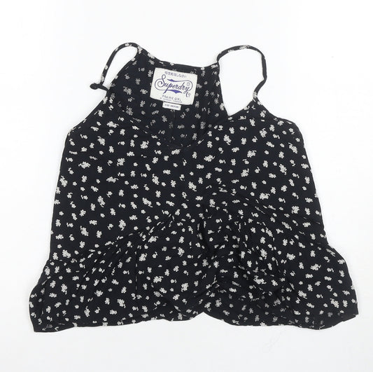 Superdry Women's Black Floral Viscose Camisole Tank