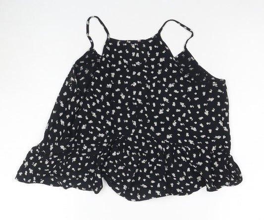 Superdry Women's Black Floral Viscose Camisole Tank