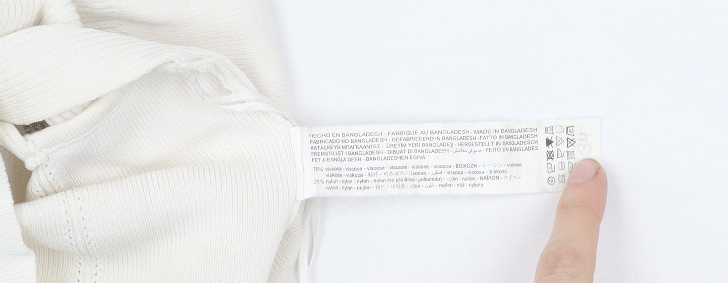 Stradivarius Women's White Camisole Tank, Size S