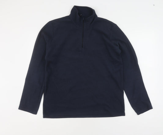 Mountain Warehouse Men's Blue 1/4 Zip Fleece Sweatshirt S
