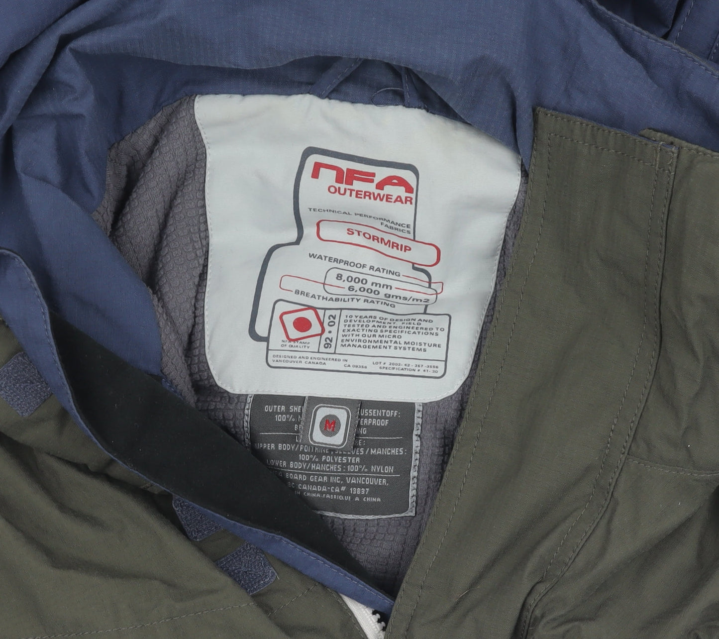 NFA Men's Blue Green Windbreaker Jacket M