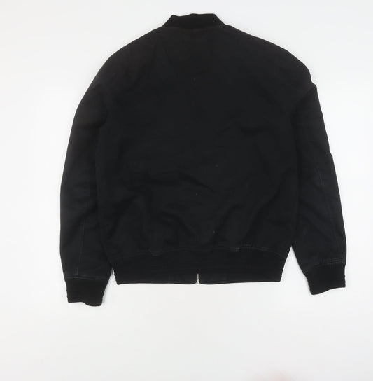 Topman Men's Black Bomber Jacket, Size S Regular Fit