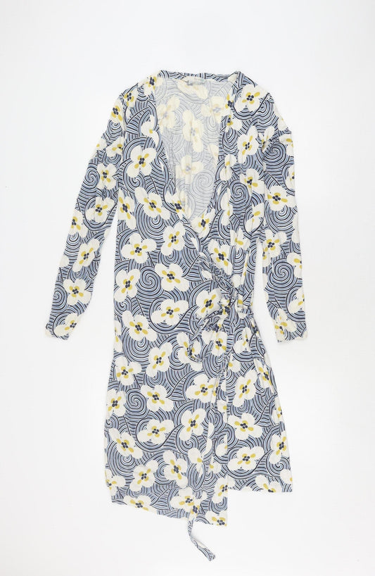 Boden Women's Multicoloured Floral Wrap Dress 10