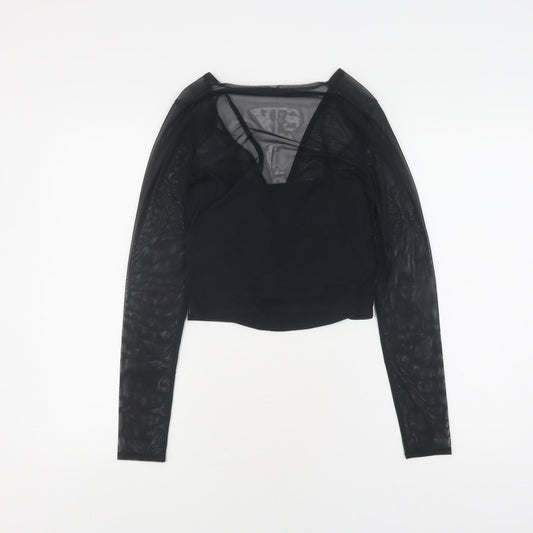 Abercrombie & Fitch Women’s Black Cropped Blouse - Size S