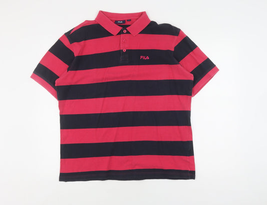 Fila Men's XL Multicoloured Striped Polo Shirt