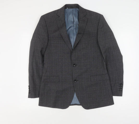 Moss 1851 Men's Grey Check Blazer, 38S