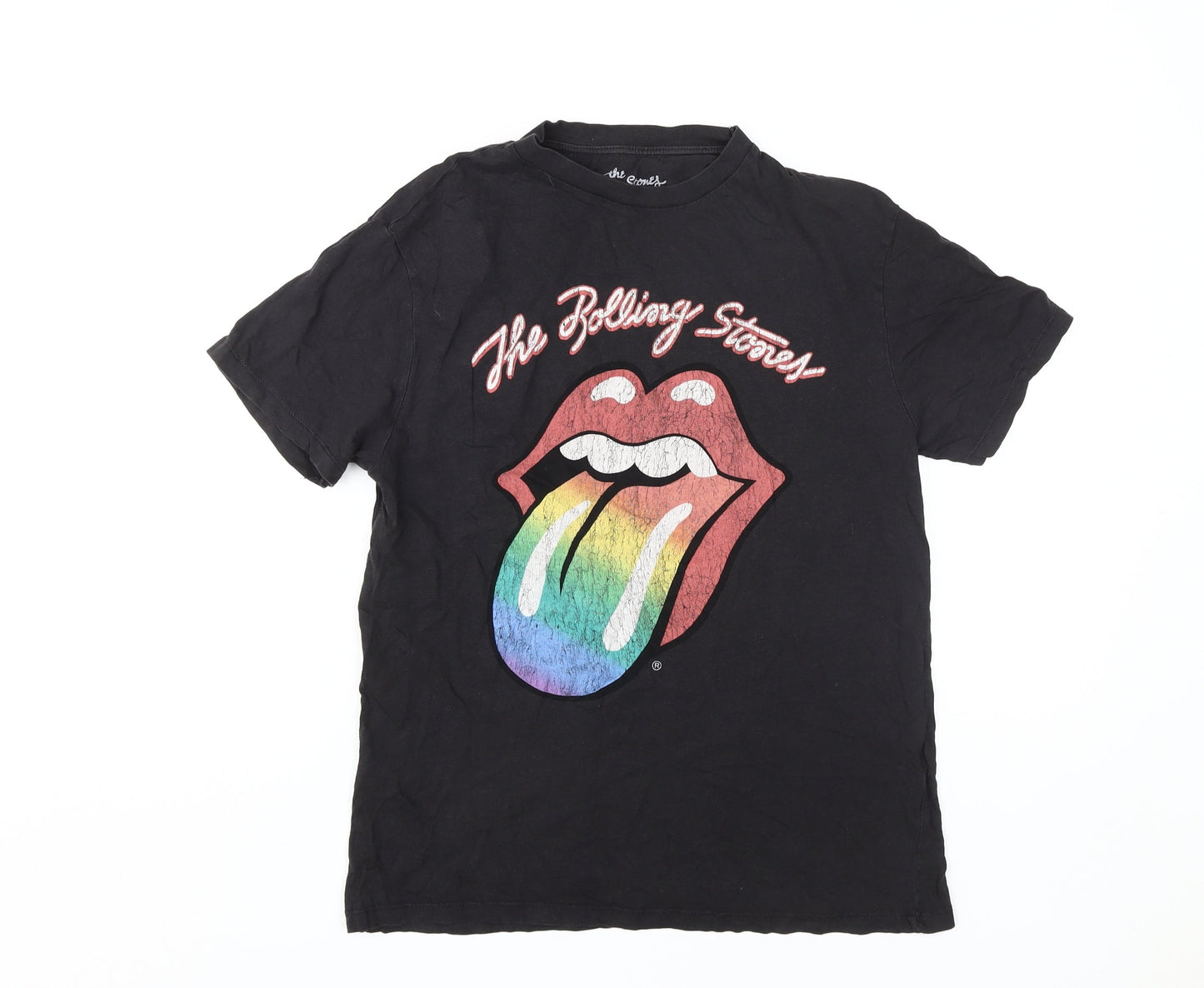 Pull & Bear Unisex Black The Rolling Stones T-Shirt XS