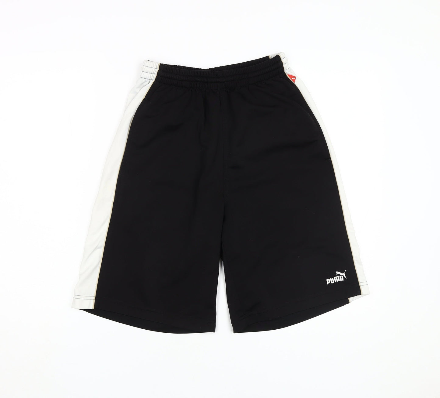Puma Men's Black Shorts, S, Elastic Waist, Logo