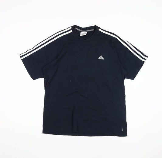Mens UK Size M adidas Blue Cotton T-Shirt