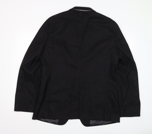 Van Gils Men's Black Striped Blazer 44R Formal Jacket