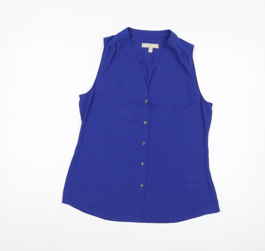 Womens UK Size 8 Banana Republic Blue Polyester Blouse