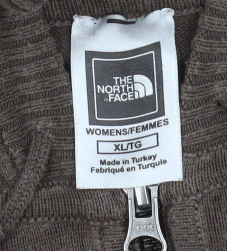 The North Face Women's Brown Full Zip Hooded Jumper XL