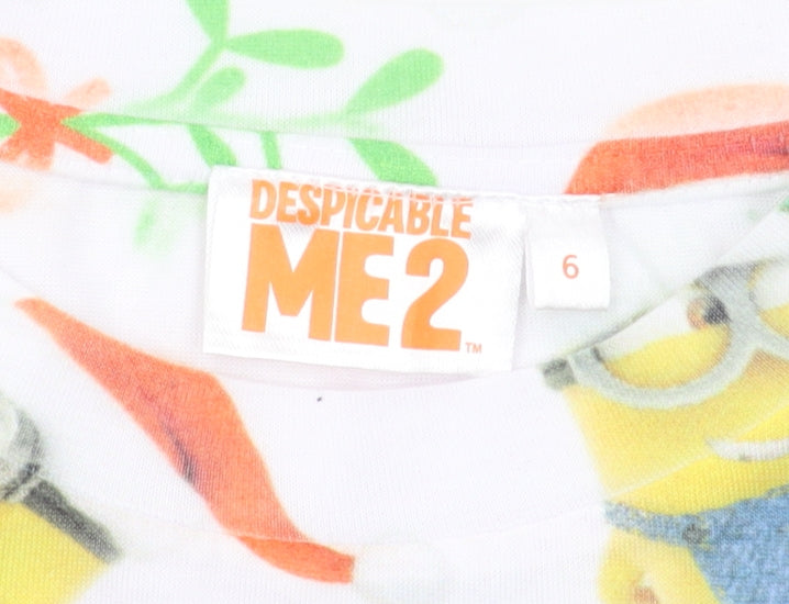 Despicable Me 2 Womens Multicoloured Minion T-Shirt Size 6