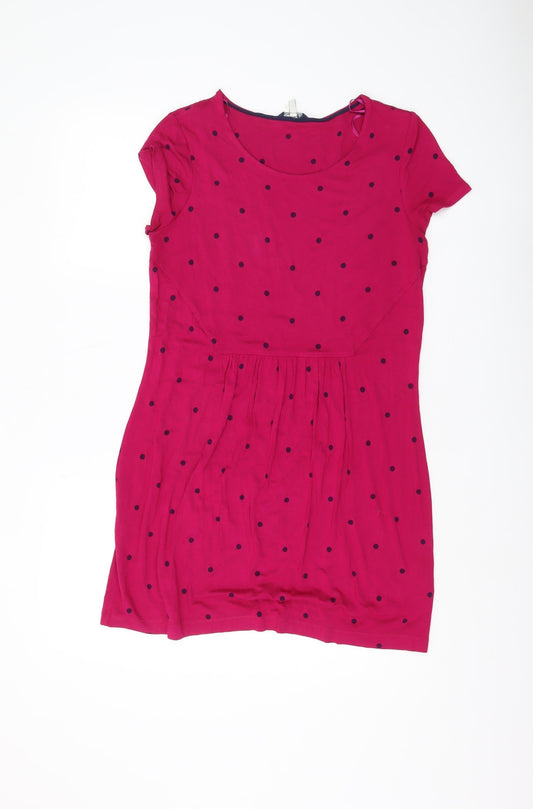 Joules Women's Pink Polka Dot Shift Dress Size 12