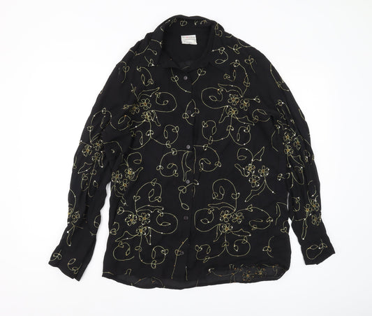 Womens UK Size 14 Alexon Black Polyester Blouse