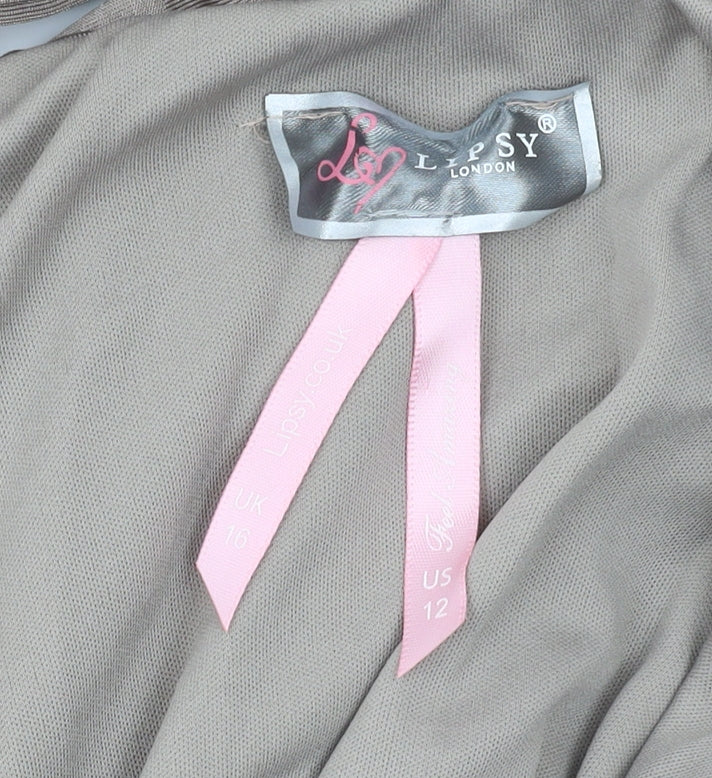 Lipsy Women’s Beige Maxi Dress Size 10 Sleeveless