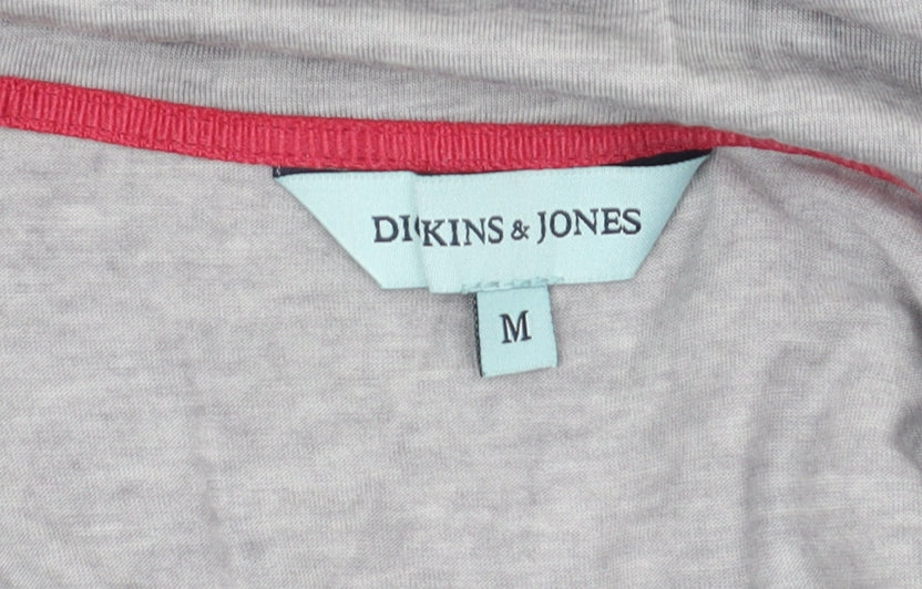 Dickins & Jones Women's Grey Basic Henley T-Shirt M