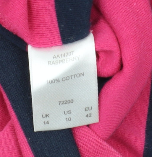 Cotton Traders Women's Striped T-Shirt, Pink/Navy Size 14