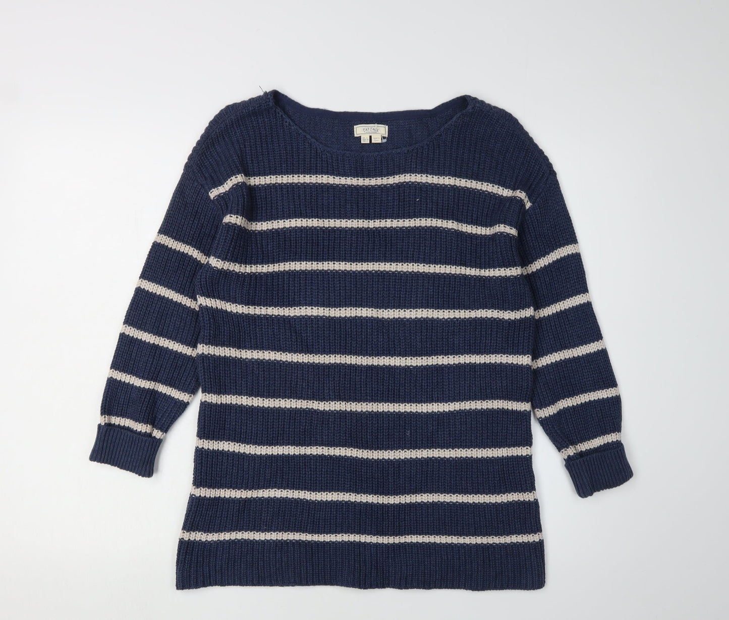 Fat Face Women's Blue Striped Pullover Jumper Size 8