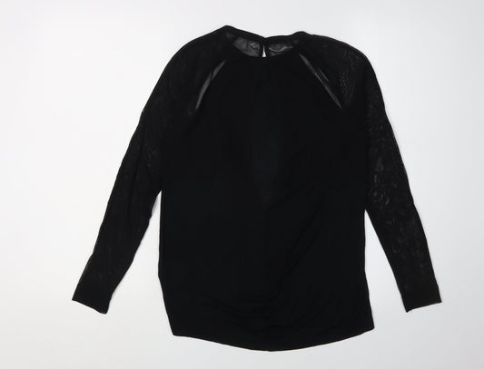 AllSaints Women's Black Blouse Size 8 Modal Silk