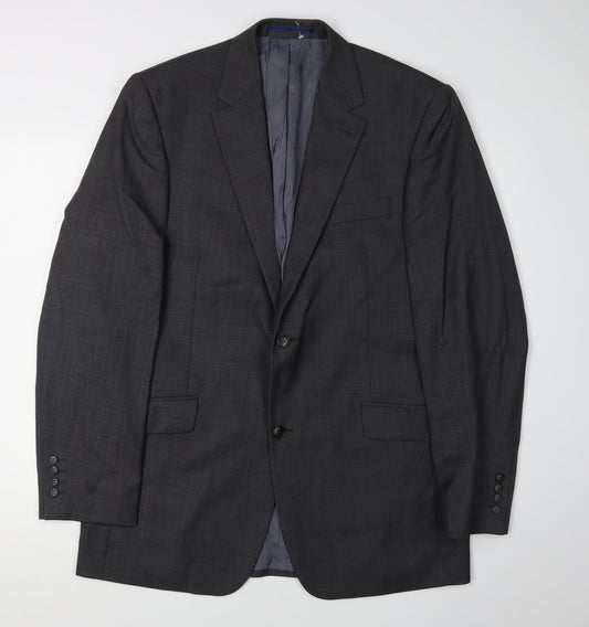 Mens 42 Chest Regular Daniel Hechter Grey Two-Button Suit Jacket