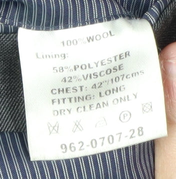 Daniel Hechter Men's Grey Suit Jacket 42 Long