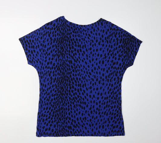 Hobbs Women's Blue Animal Print T-Shirt XL