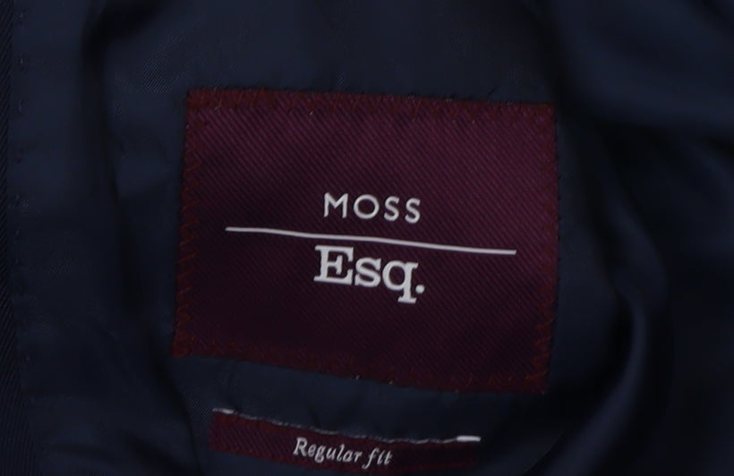 Moss Esq. Men's Blue Blazer, Regular Fit, Size 40 Short