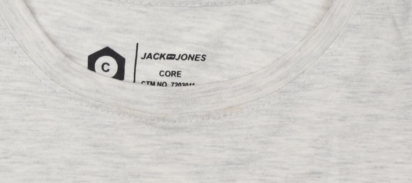 Jack & Jones Men’s Grey S T-Shirt, Long Sleeve, Crew Neck