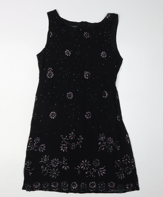 Hobbs Women's Black Floral Embroidered Dress, Size 12