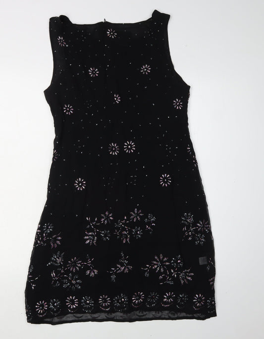 Hobbs Women's Black Floral Embroidered Dress, Size 12