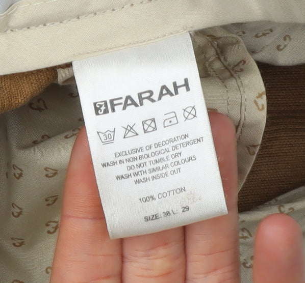 Farah Men's Brown Corduroy Trousers 38