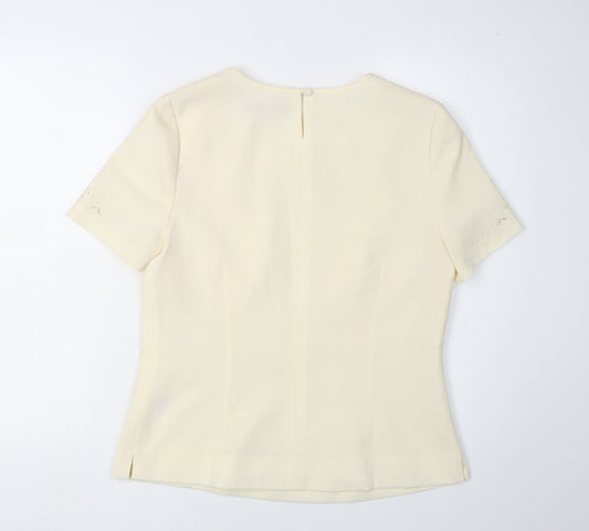 Womens UK Size 10 Jacques Vert Ivory Polyester Blouse