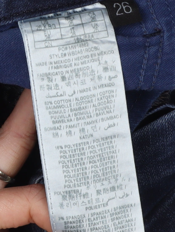 Brand and care label for Guess Women's Blue Skinny Jeans, size 26