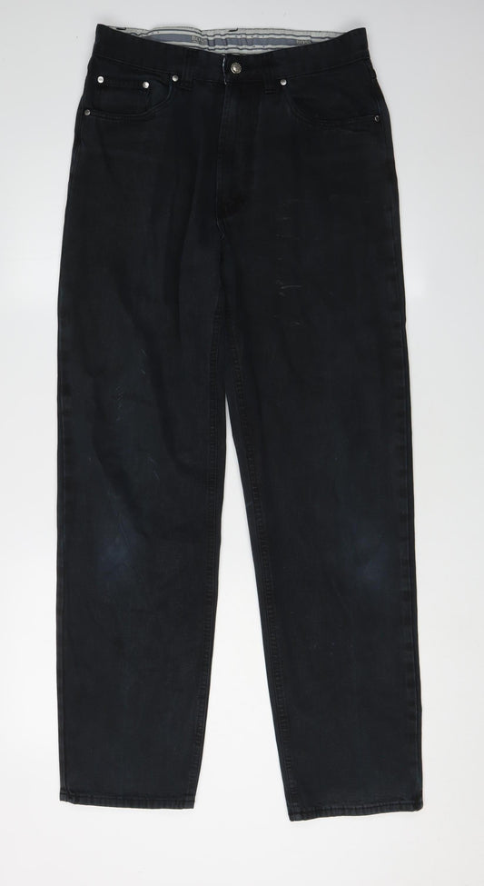 BOSS Men's Black Straight Jeans, Size 31, Dark Wash