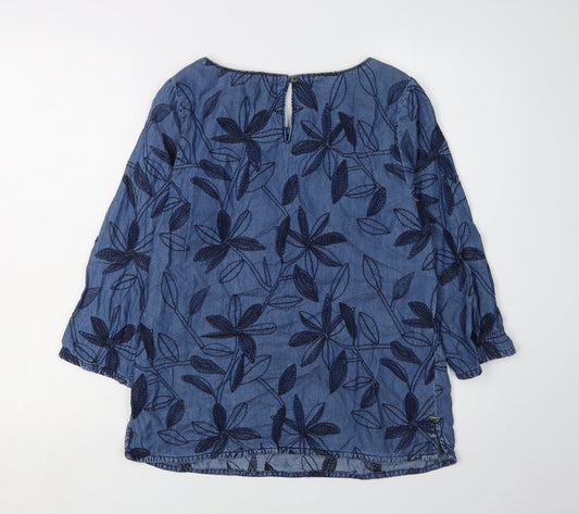 Womens UK Size 6 White Stuff Blue Lyocell Blend Blouse