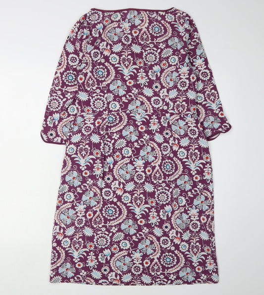 Boden Women's Purple Floral Shift Dress Size 12