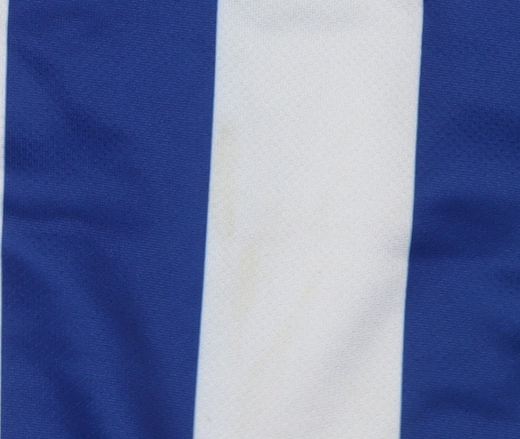 Additional view of Umbro boys’ blue/white striped football jersey, size 8-9