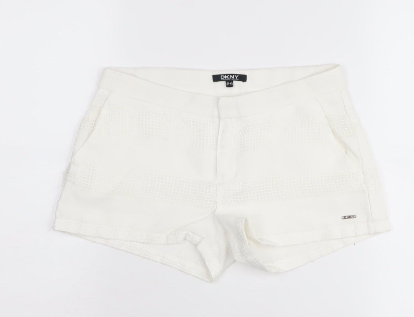 DKNY Women's White XS Classic Polyester Shorts