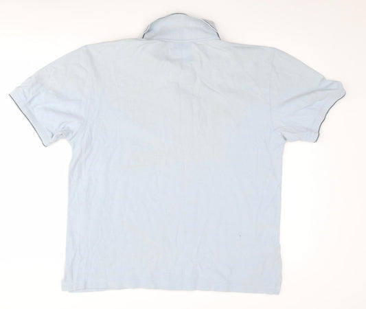 Reebok Men's Blue Polo Shirt M Collared Logo Short Sleeve