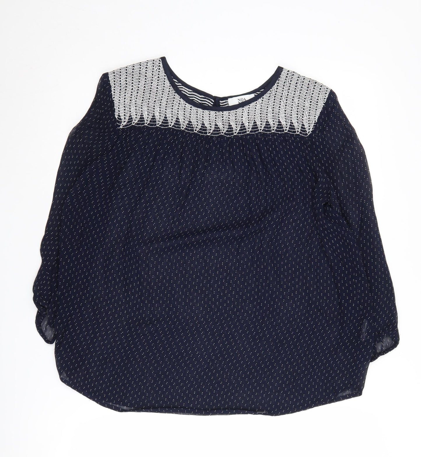 Noa Noa Women's Blue Embroidered Blouse Size S