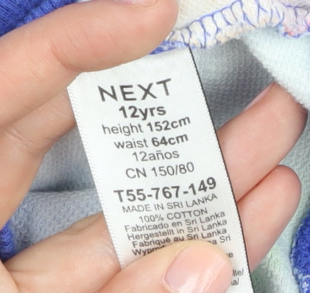 Close-up detail of Next girls’ multicoloured cotton pullover hoodie, 12 years